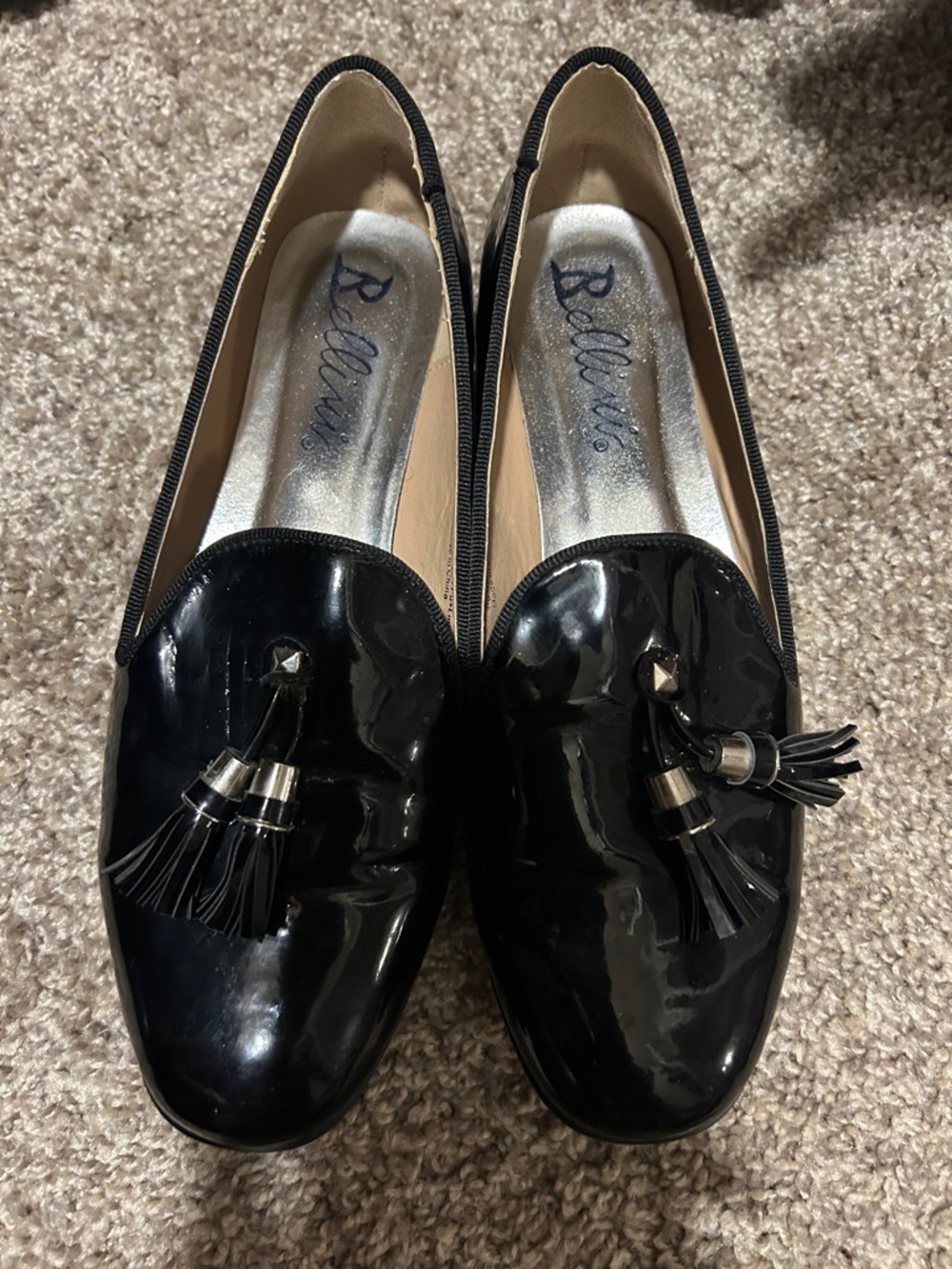 Bellini Black Patent Tassel Loafers